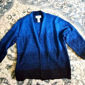Alfred dunner one piece metallic blue/blk sweater